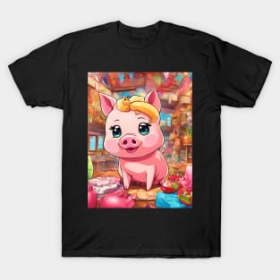 hip hop pig girl on the table pose T-Shirt